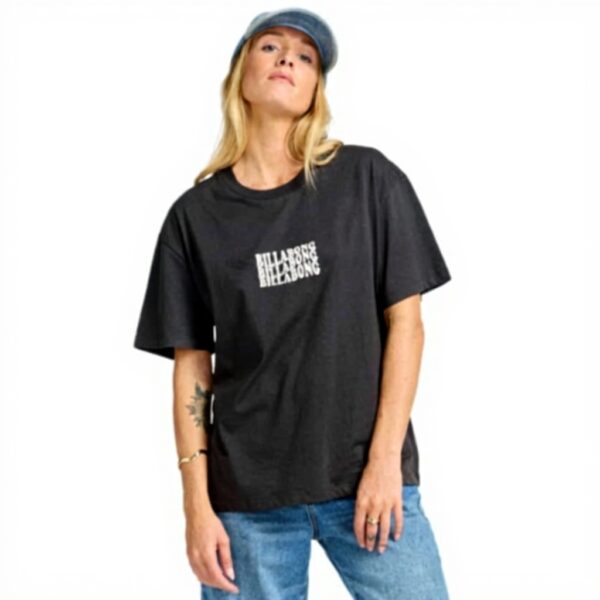 T-Shirt sportive Billabong donna cotone crew neck nero