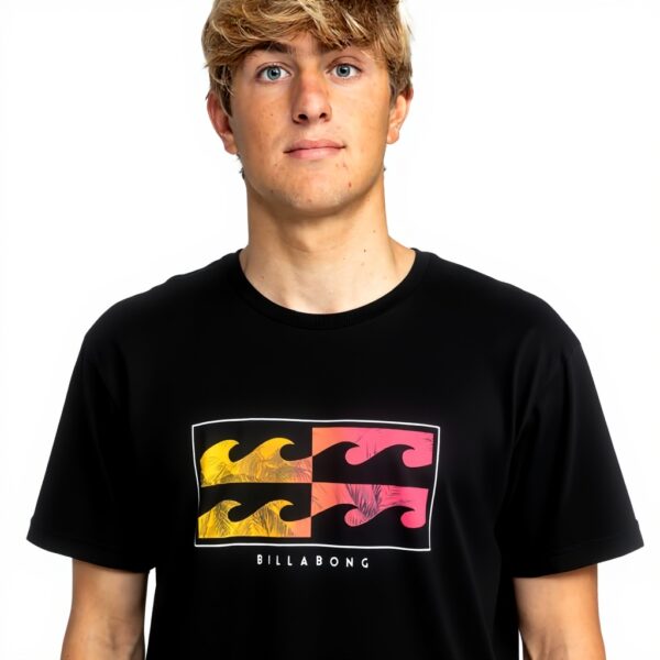 T-shirt Uomo BILLABONG Upside Down Nero Maglietta